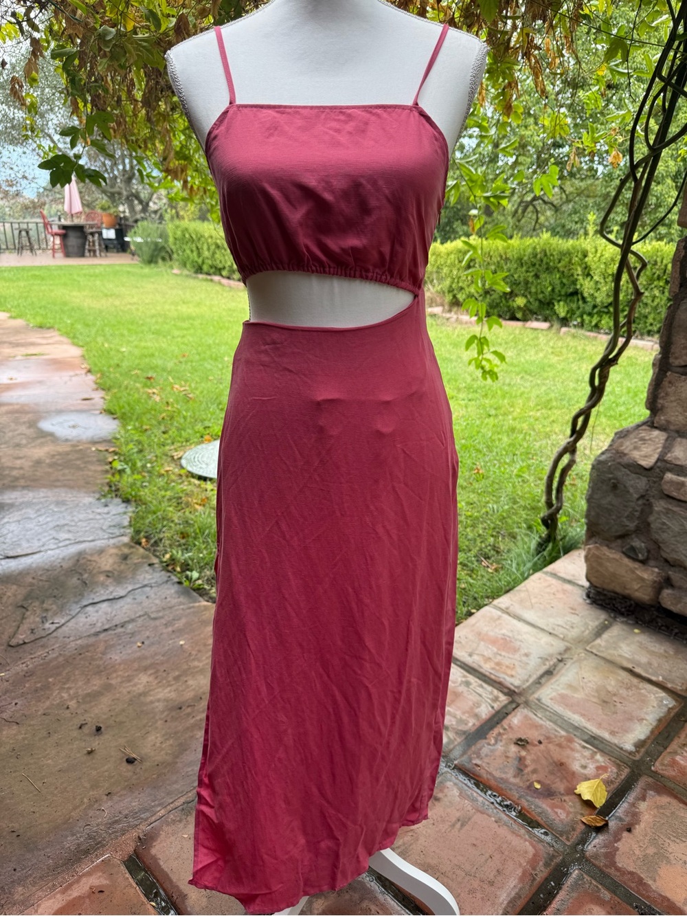 Forever 21 Cutout Maxi Dress in Berry Pink